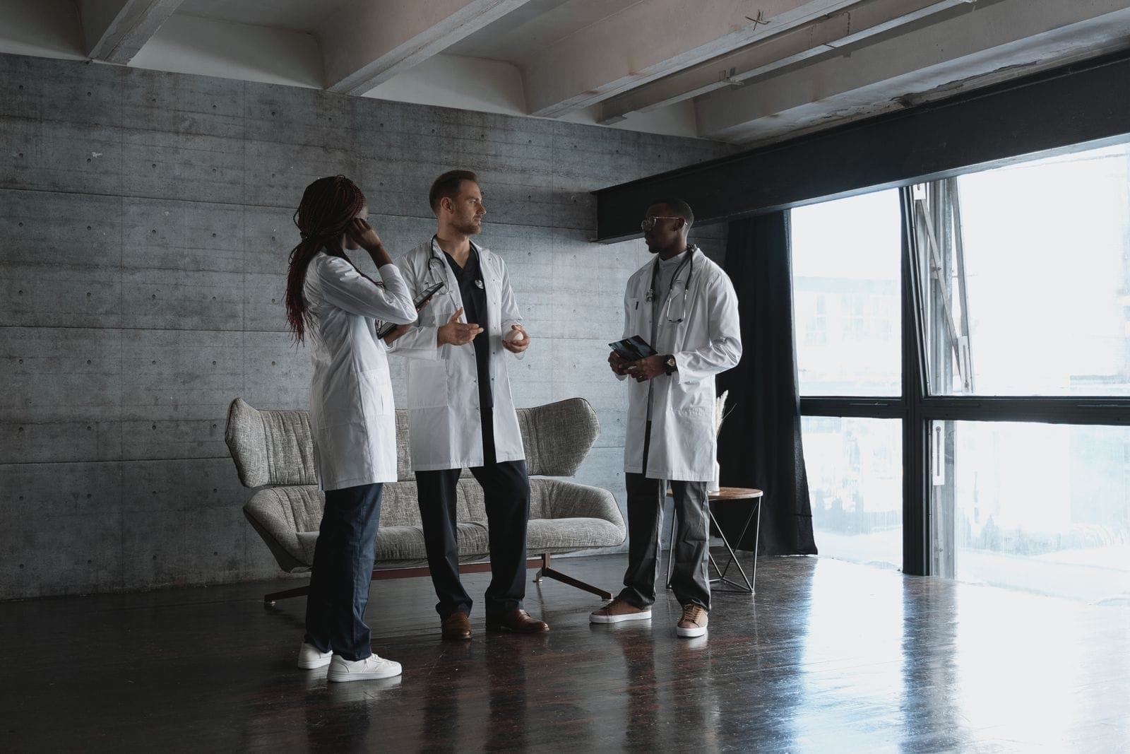 Healthcare professionals in discussion
