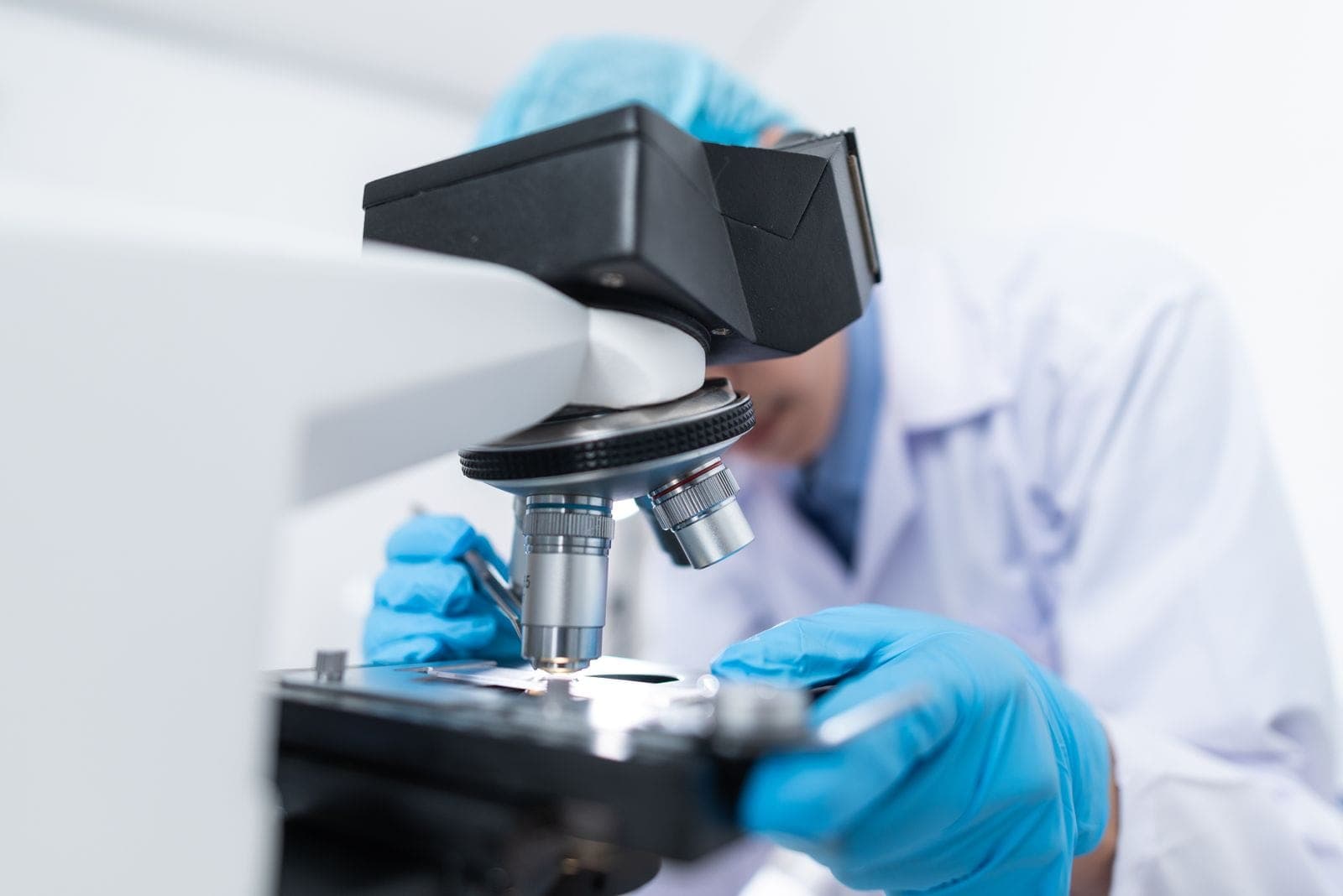 A student working in a modern clinical laboratory