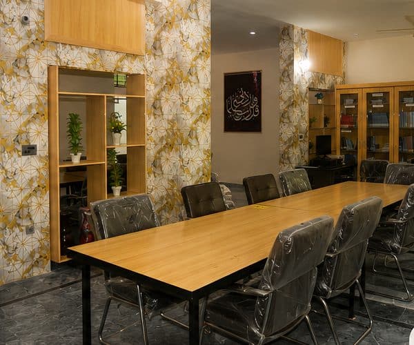 Mannat Institute library and reading area with bookshelves