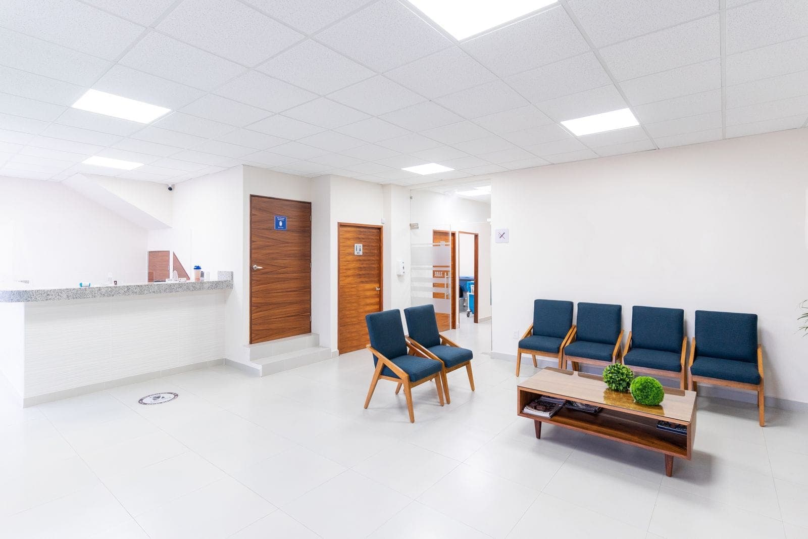 A bright, modern medical reception area